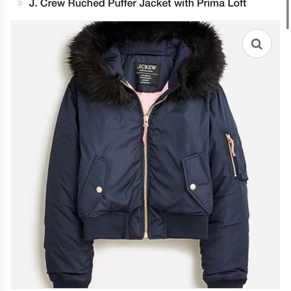 ***ISO J.Crew Ruched puffer jacket with PrimaLoft®***
